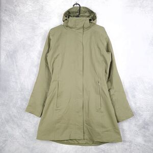 Patagonia Tres Parka Jacket Women Medium Green H2no Removeable Hood Shell Only